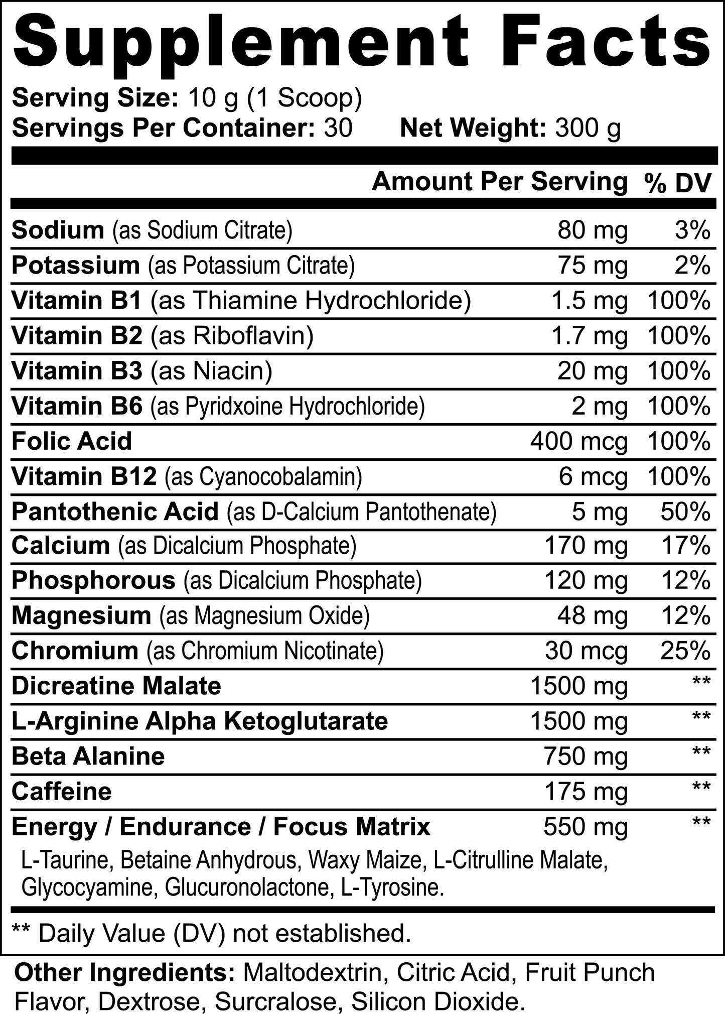Nitrox Fury Pre-Workout Powder (Fruit Punch)